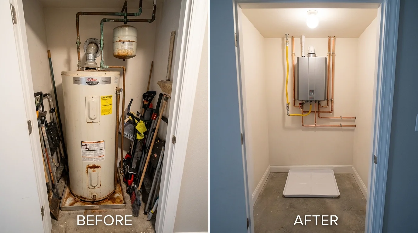 Tank water heater versus wall-mounted tankless unit comparison for Strasburg, OH homeowners